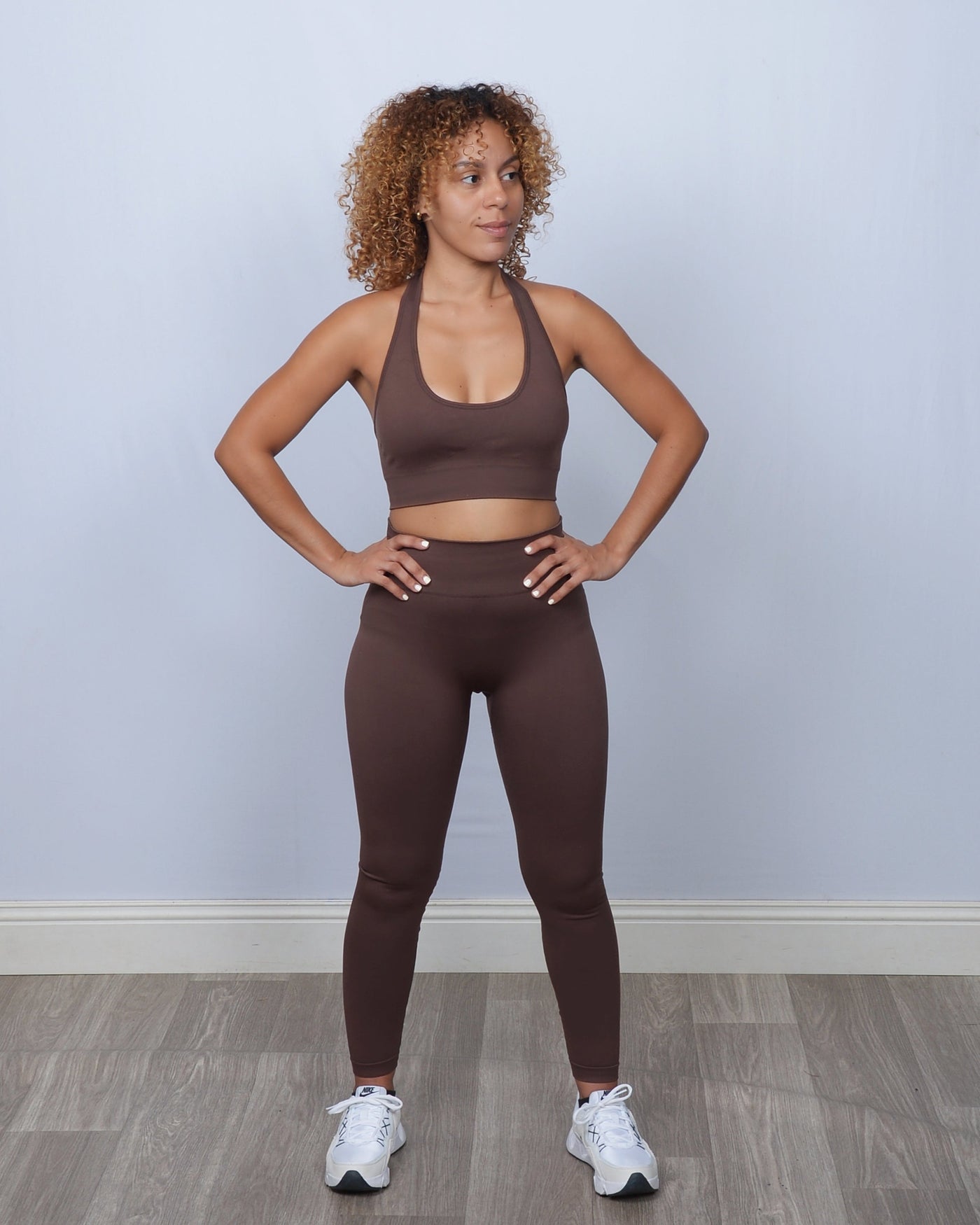 Brown High Waist Scrunch Leggings