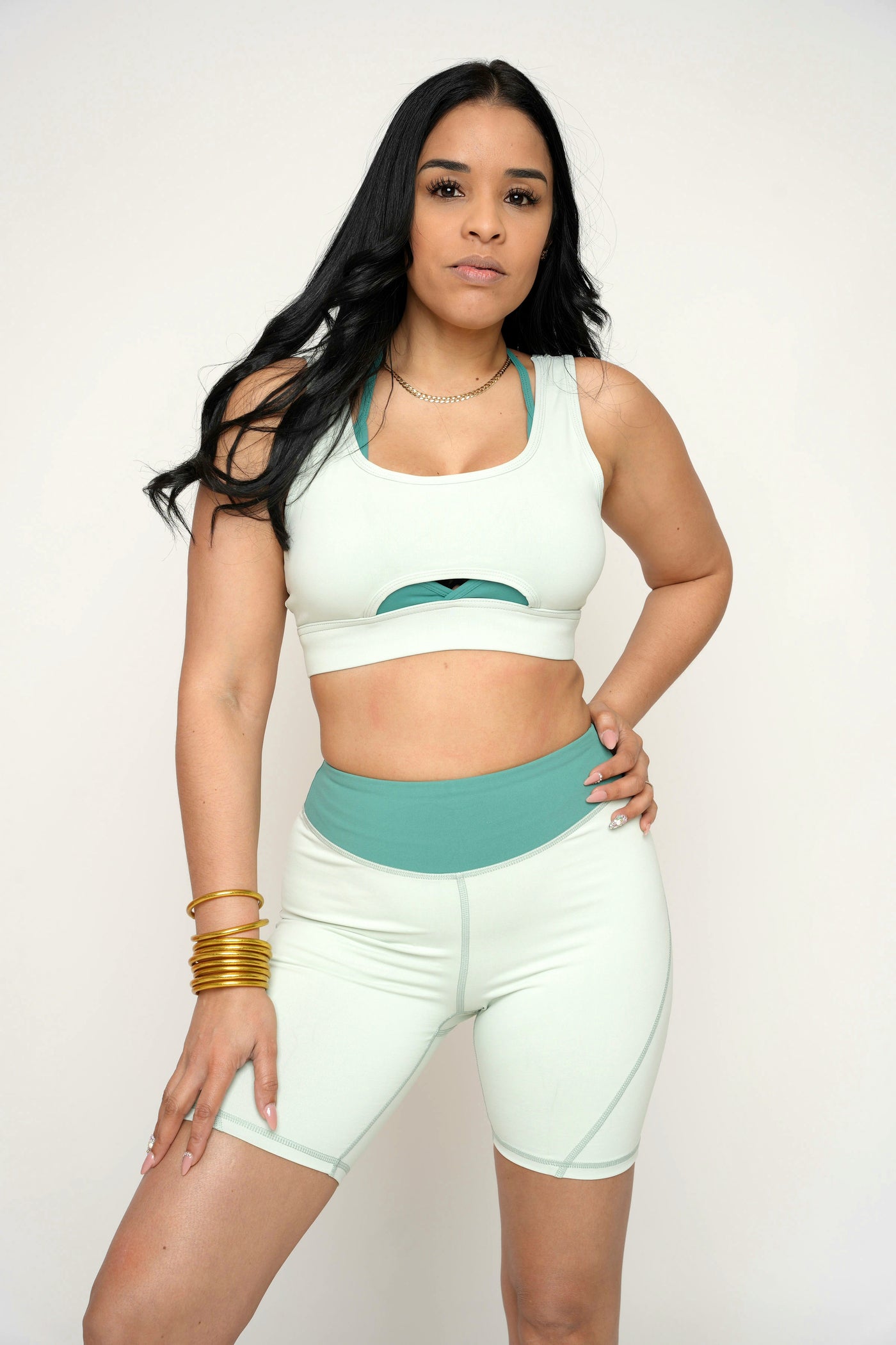 Key Lime Layered Cami Sports Bra Top